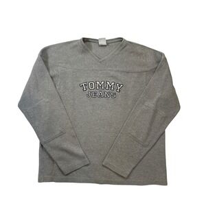 Vintage Tommy Jeans Hilfiger Men's XL Pullover Crewneck Sweatshirt Gray